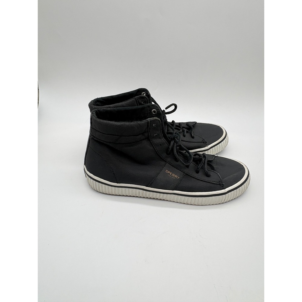 Sperry Paul Sperry Womens 9.5M Black Canvas High Top Lace Up Shoes